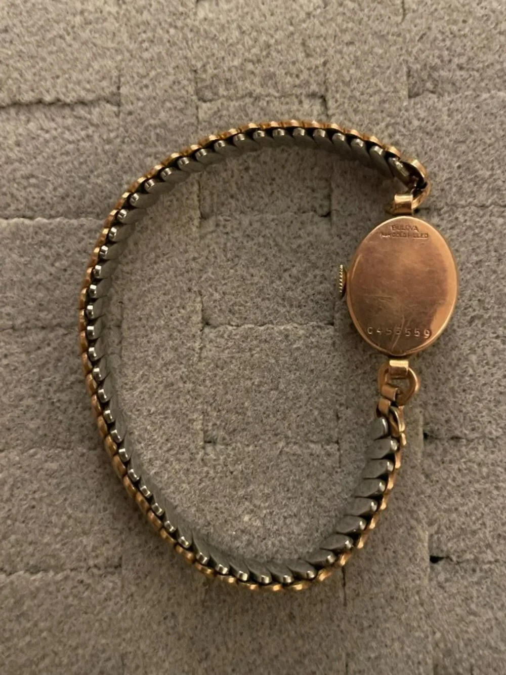 Vintage Rose Gold Watch Bulova 1930s ? Deco 14k Gold Filled C455559 Not Working